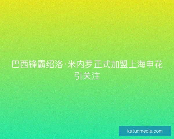 巴西锋霸绍洛·米内罗正式加盟上海申花引关注 巴西锋霸绍洛·米内罗正式加盟上海申花引关注
